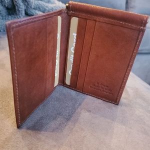 Mens wallet The Bridge Vespucci brown leather with money clip for cards new